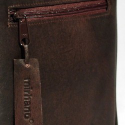 SAC BESACE CUIR MARRON