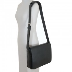 Besace cuir noire horizontale Mirhano en cuir véritable pleine fleur 7