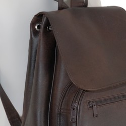 SAC A DOS CUIR MARRON FEMME