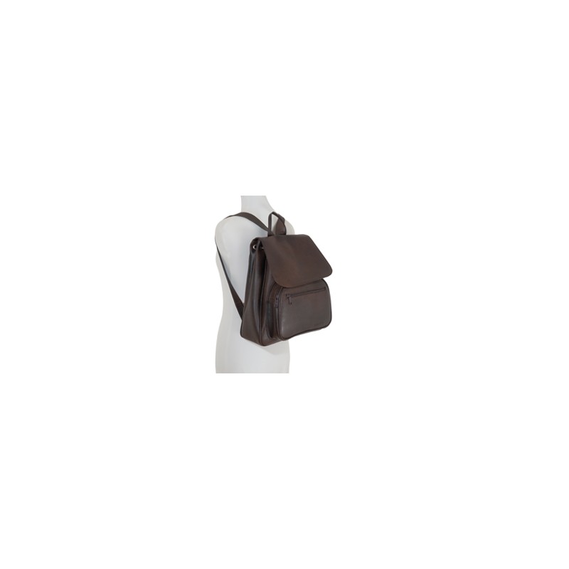 SAC A DOS CUIR MARRON FEMME