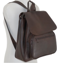 SAC A DOS CUIR MARRON FEMME