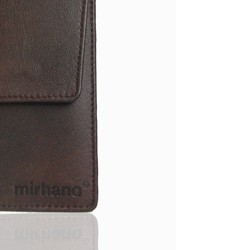Pochette en cuir marron