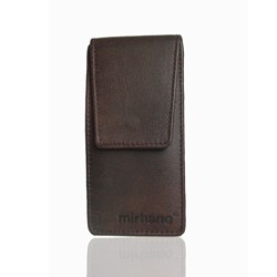 Pochette en cuir marron