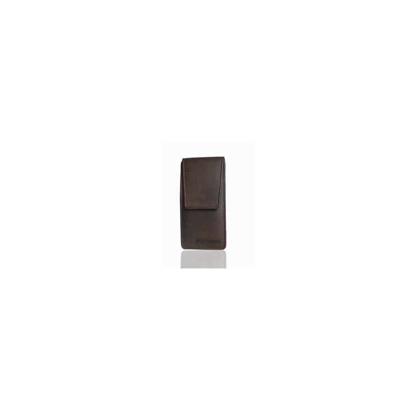 Pochette en cuir marron