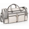 Sac de voyage en cuir blanc et gris