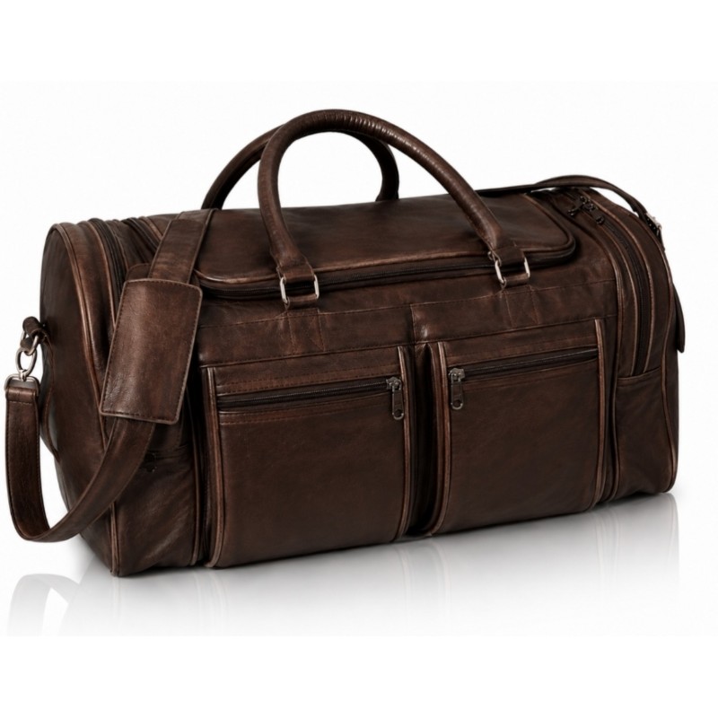 Sac de voyage en cuir marron