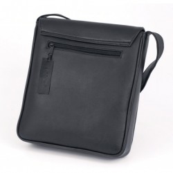 SACOCHE CUIR NOIR - Grand format