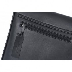 SACOCHE CUIR NOIR - Grand format