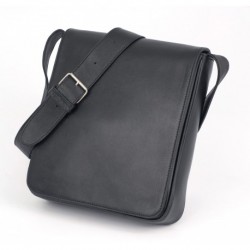 BESACE CUIR NOIR - Grand format