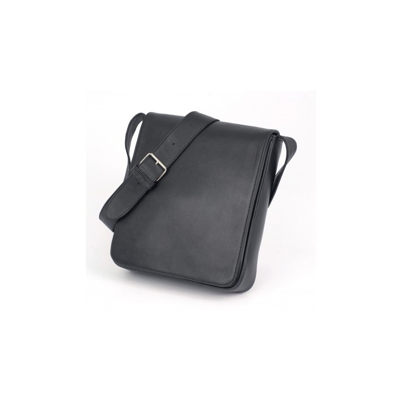 BESACE CUIR NOIR - Grand format