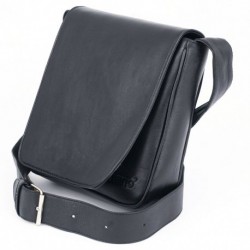 Besace cuir noir Mirhano en cuir véritable pleine fleur 3