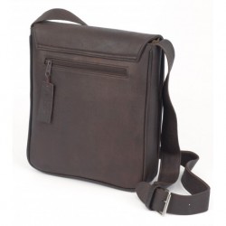 SACOCHE CUIR MARRON - Grand format