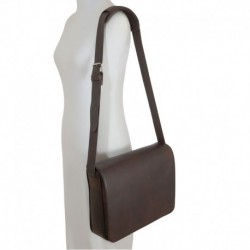 BESACE HORIZONTALE CUIR MARRON