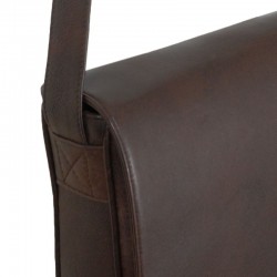 Besace cuir marron horizontale