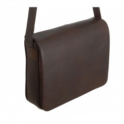 BESACE HORIZONTALE CUIR MARRON