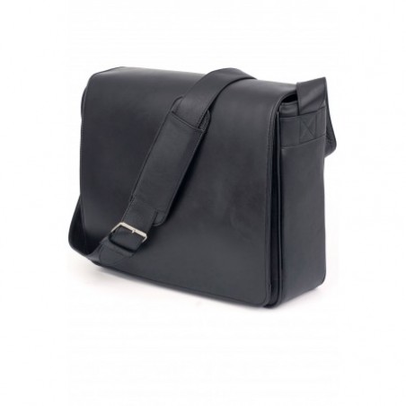 Cartable besace cuir noir XXL Mirhano en cuir véritable pleine fleur
