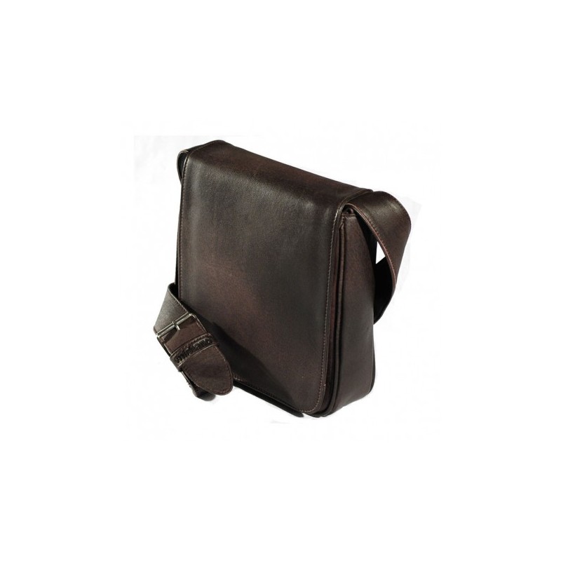 SAC BESACE CUIR MARRON