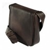 SAC BESACE CUIR MARRON