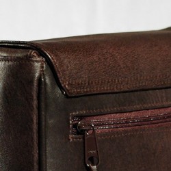 SAC BESACE CUIR MARRON