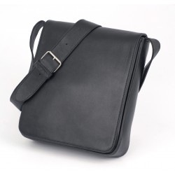 Grande Besace cuir noir - Verticale Modèle L