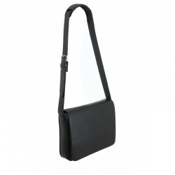 Besace cuir noire horizontale Mirhano en cuir véritable pleine fleur 2